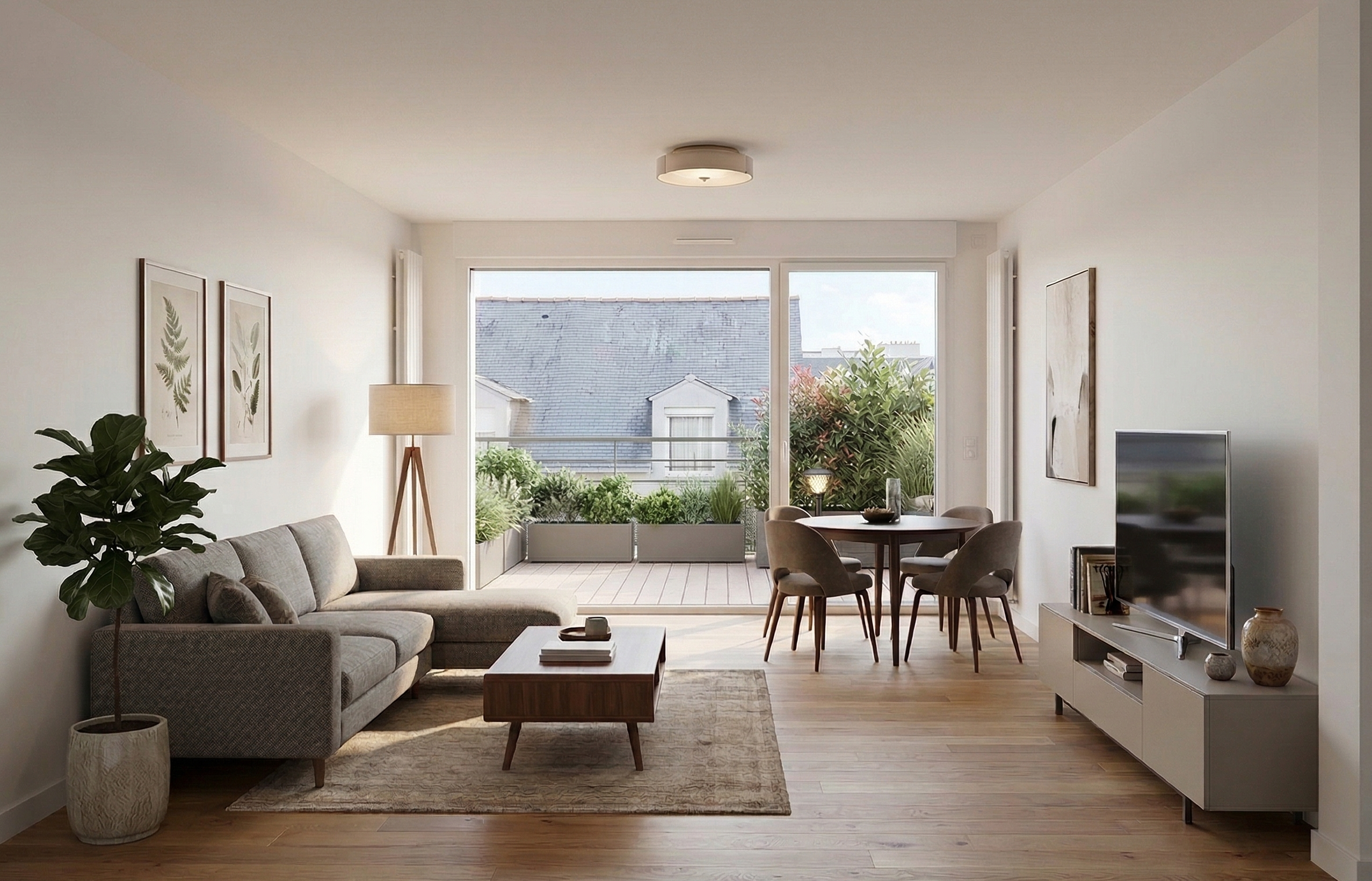 Salon style scandinave &mdash; rendu IA