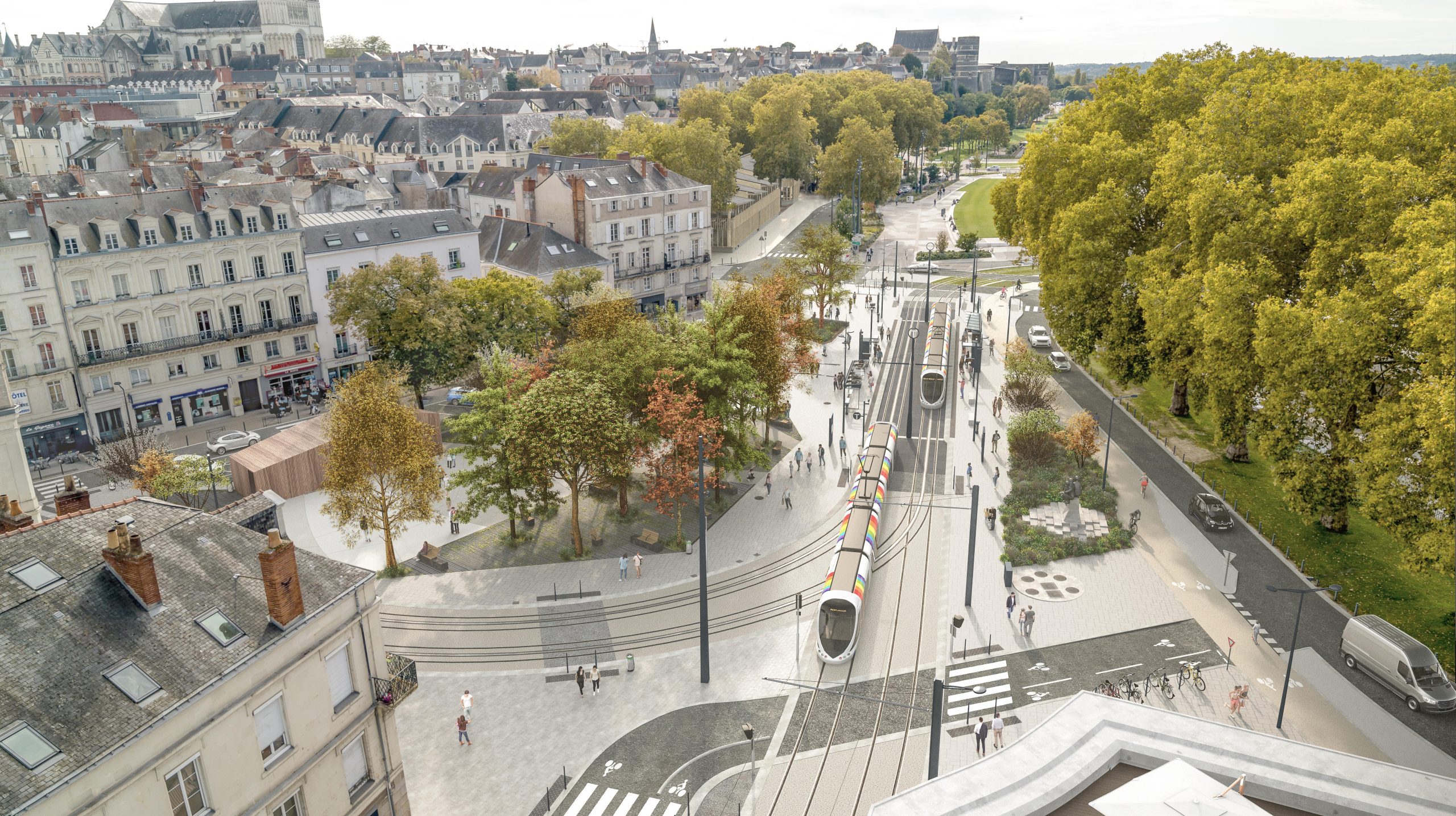 Place du tramway et quartier Le Moli&egrave;re
